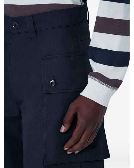 Margaret Howell Blue Flap-Pocket Cargo Shorts for men
