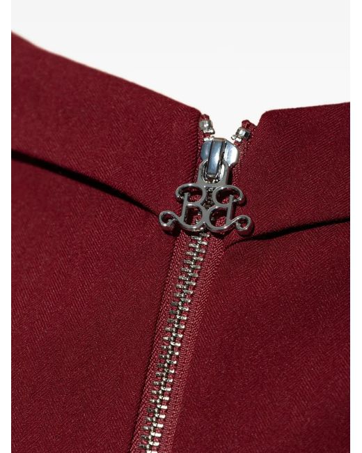 Gestuz Red Off-The-Shoulder Zip-Up Jacket