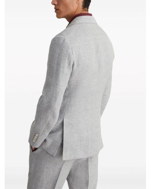 メンズ Brunello Cucinelli ピークドラペル シングルジャケット Gray