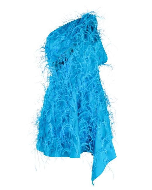 Cult Gaia Blue Eliana Feather Dress