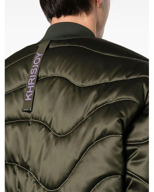 Khrisjoy Green Wave Chain Padded Jacket for men