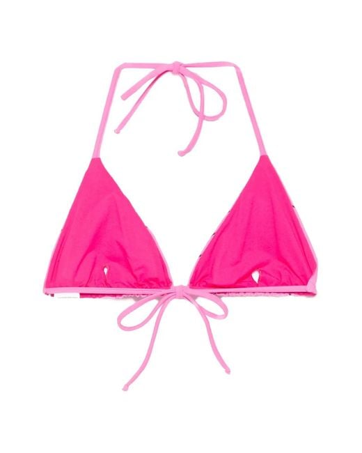 Moschino Pink Printed Triangle Bikini Top