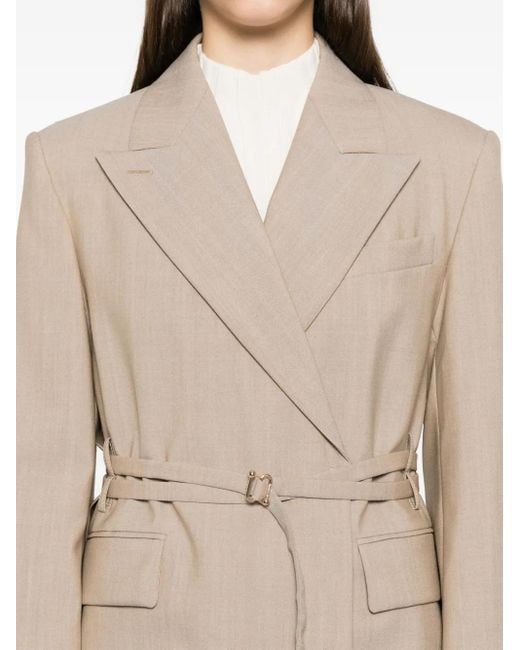 Sportmax ベルテッド ジャケット Natural