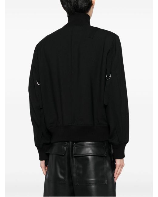Veste plissée à col montant Helmut Lang en coloris Black