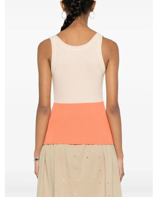 Paul Smith Natural Colourblock Ribbed Tank Top