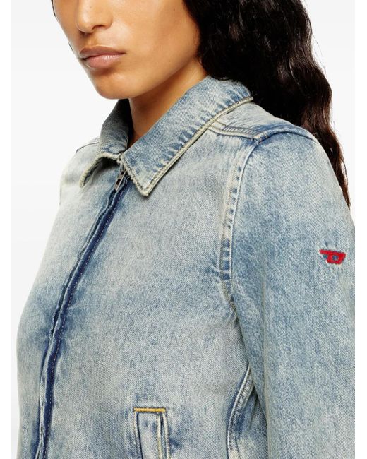 Veste En Jean À Fermeture Zippée DIESEL en coloris Blue
