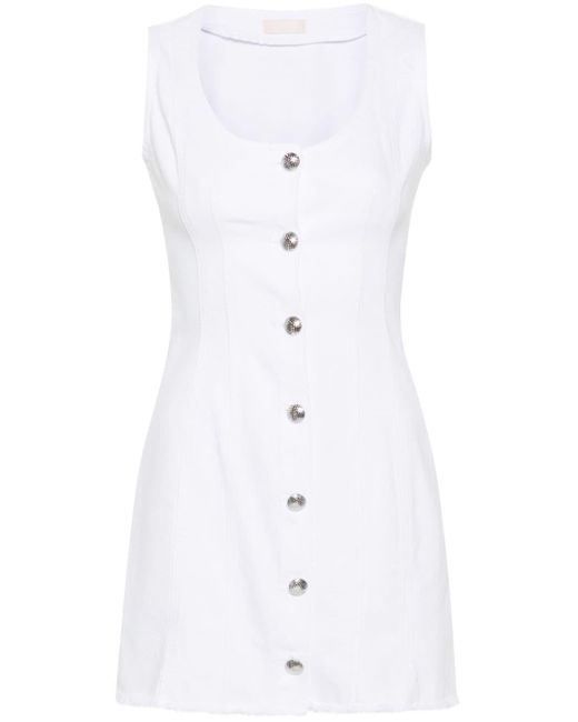 Liu Jo Mini Frayed Denim Dress White