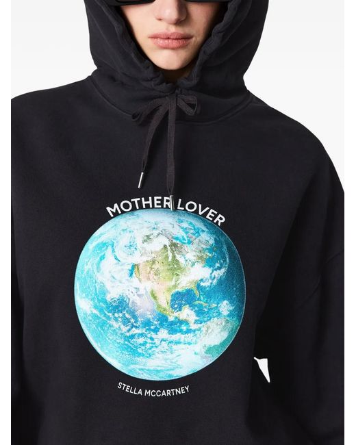 Stella McCartney Blue Mother Lover Graphic Hooded Top
