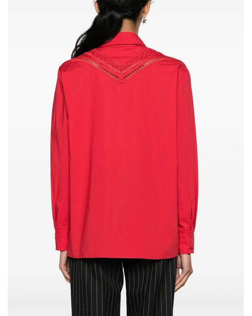 Camicia Con Inserti di Alberta Ferretti in Red