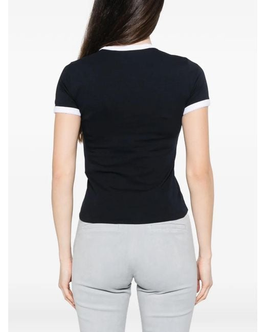 Dorothee Schumacher Black Scalloped-Trim T-Shirt
