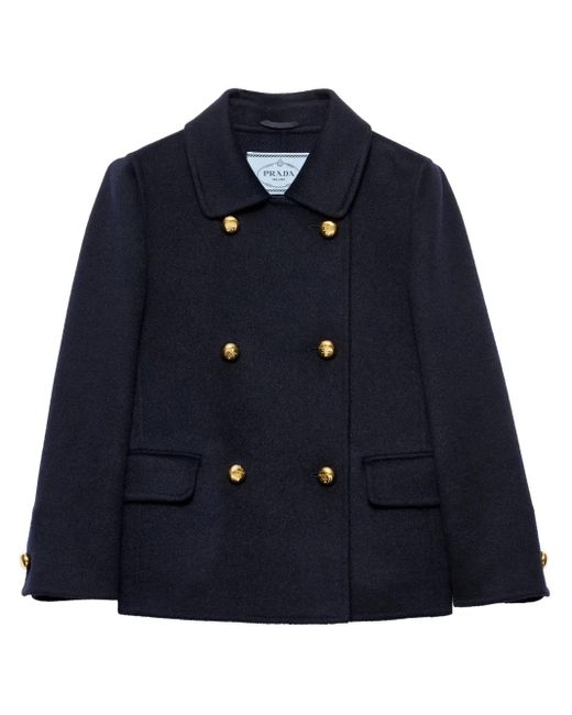 Chaqueta Con Doble Botonadura Prada de color Blue