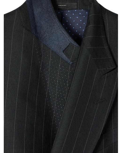 Paul Smith Black Pinstripe Double-Breasted Blazer for men