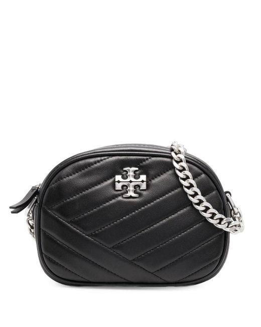 Tory Burch Kira Chevron Small Leather Crossbody Bag Woman in Black
