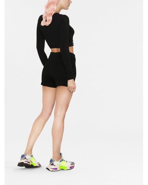 Dolce & Gabbana Black Logo-Band Crop Top