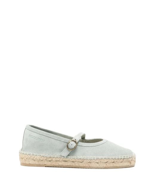 Woolrich White Suede Leather Ballets