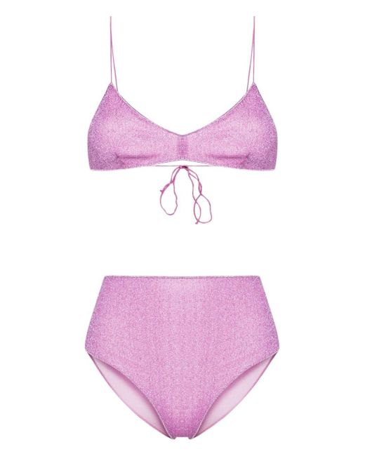 Oseree Purple Lumiere Triangle Bra Bikini