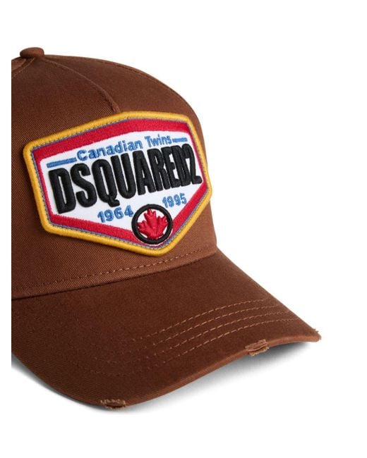 Cappello da baseball con applicazione di DSquared² in Brown da Uomo