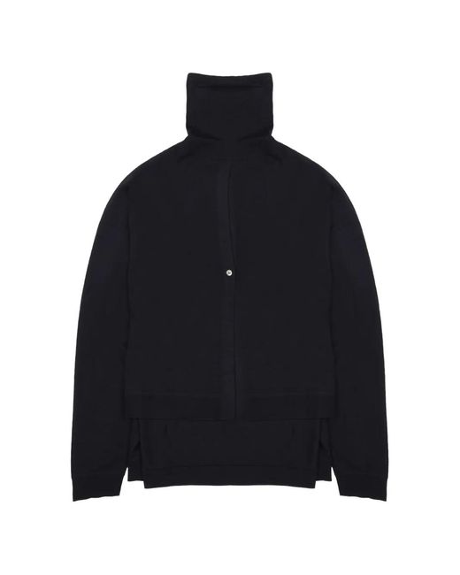 Department 5 Blue Layered-Effect Roll-Neck Sweater