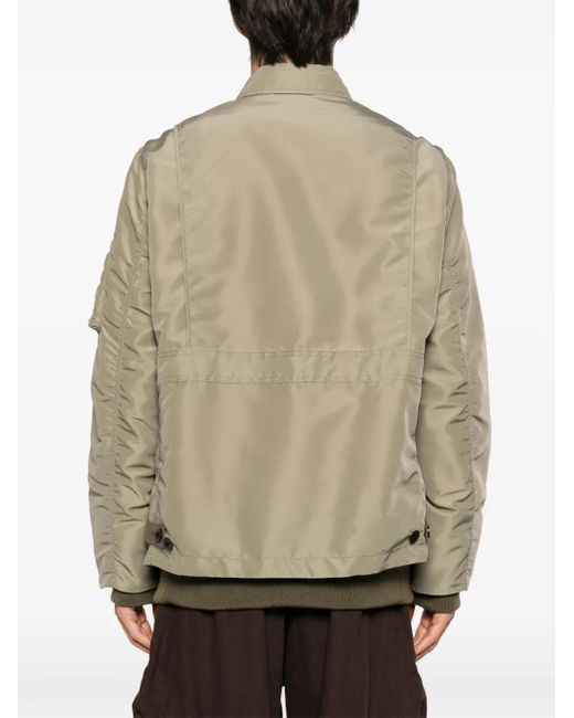 Sacai Natural Contrasting-Trim Layered Bomber Jacket for men