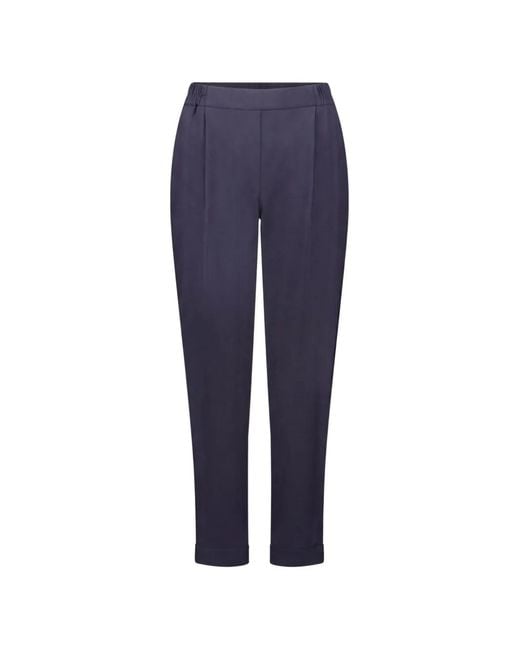 Betty Barclay Blue Pleated Turn-Up Trousers