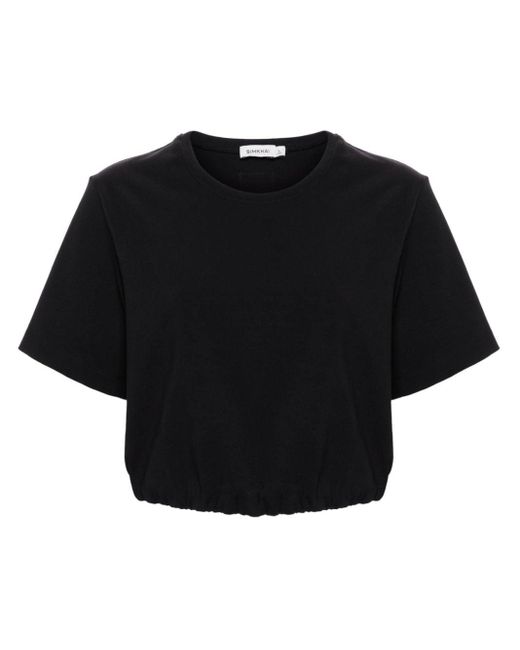 Jonathan Simkhai Black T-Shirt mit elastischem Bund