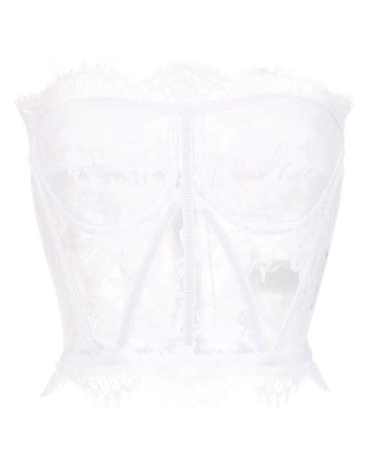 Dolce & Gabbana Multicolor Strapless Lace Top
