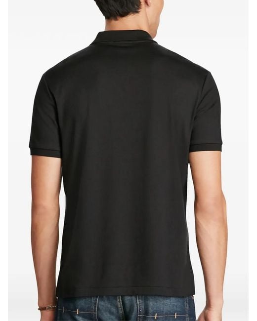 Polo Ralph Lauren Black Polo Boutonné À Manches Courtes for men