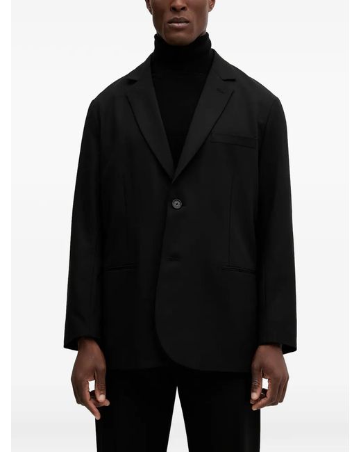 ARMANI EXCHANGE Black Single-Breasted Blazer for men