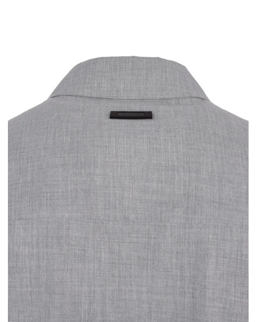 Peserico Gray Slub-Texture Button-Pocket Jacket for men