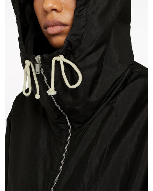 Jil Sander Black Crop Padded Jacket With Drawstring