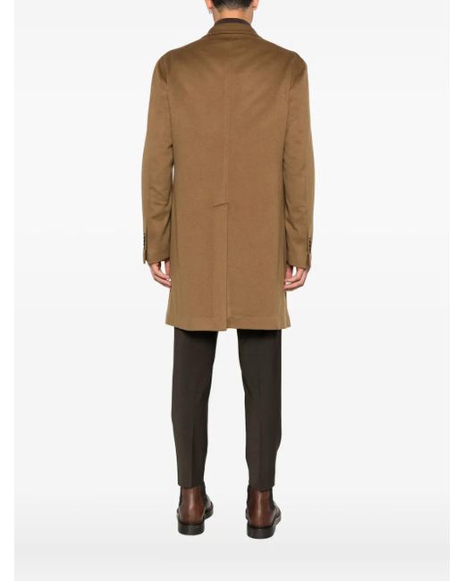 Tagliatore Brown Button-Fastening Single-Breasted Coat for men