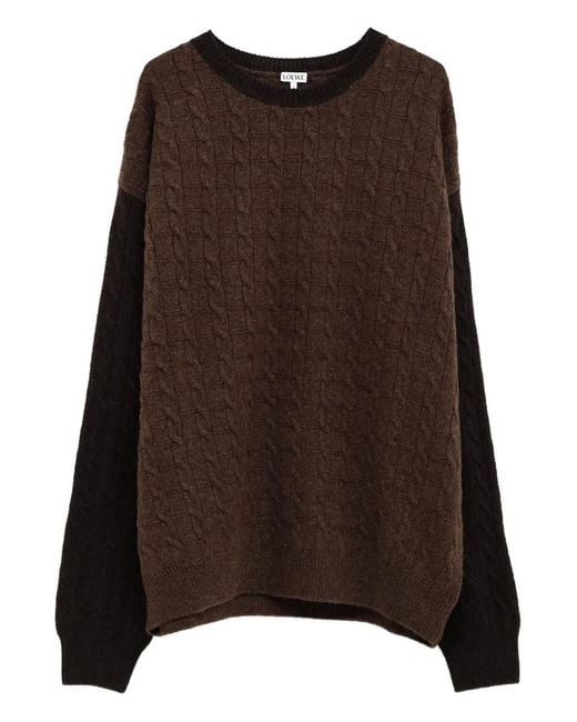 Loewe Brown Crew-Neck Sweater for men