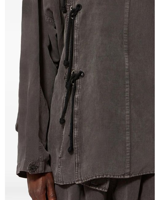 Isabel Marant Black Sinoe Oversized Lace-Up Linen Jacket for men