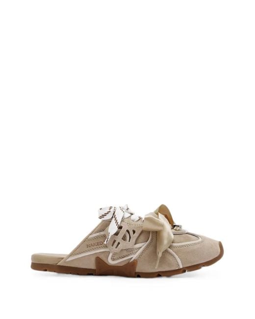 Naked Wolfe White Bow-Detail Lace-Up Loafers