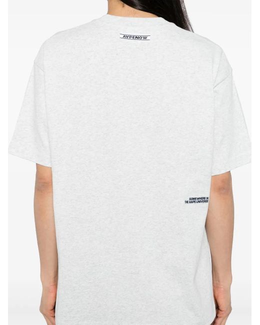 Aape By A Bathing Ape White Logo-Patch T-Shirt for men