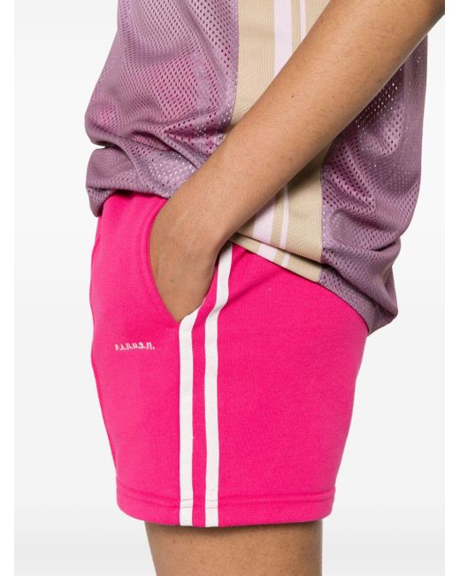 P.A.R.O.S.H. Pink Gestreifte Jersey-Shorts