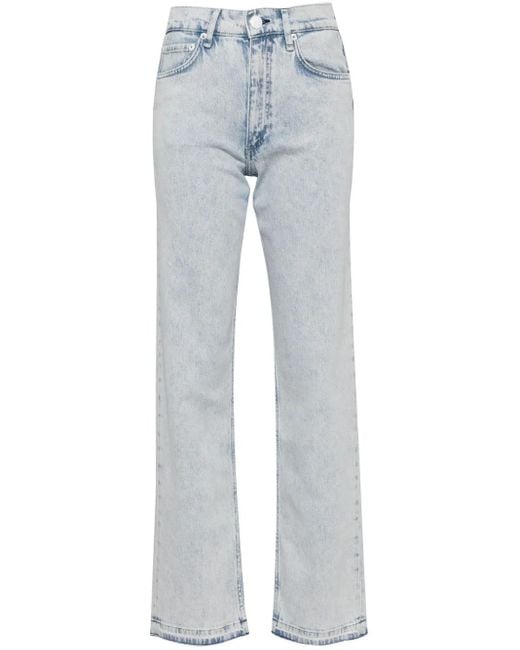 Rag & Bone Blue Harlow Straight-Leg Jeans