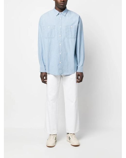 Filson Blue Button-Up Chambray Shirt for men