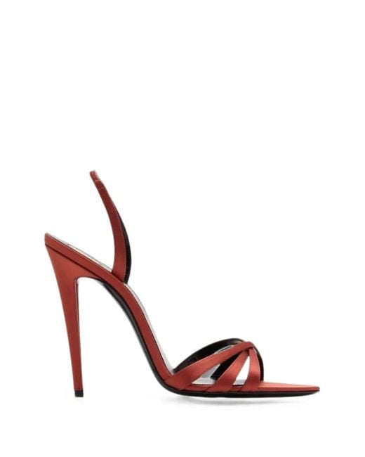 Saint Laurent Pink Kate Slingback Heeled Sandals