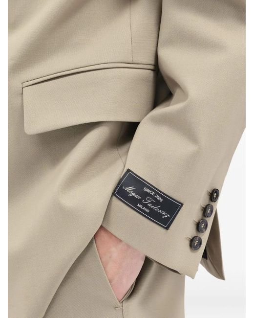 MSGM Natural Buttoned Single-Breasted Jacket for men