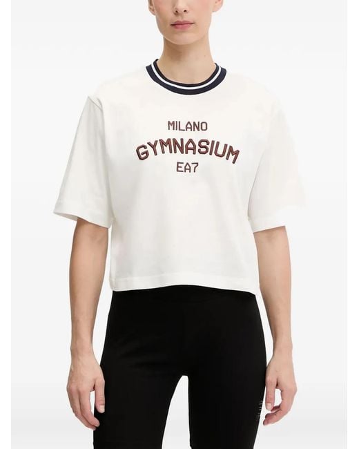 EA7 Cropped T-Shirt in het White