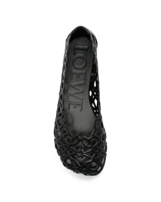 Loewe Black Anagram Cut-Out Ballet Flats