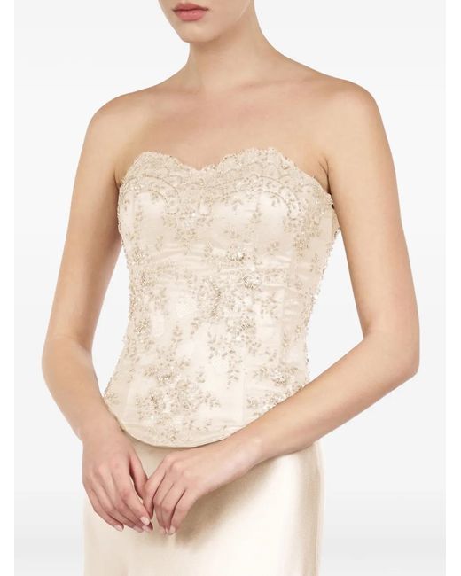 ALEXIA & ANTONIA Natural Embellished Lace Corset