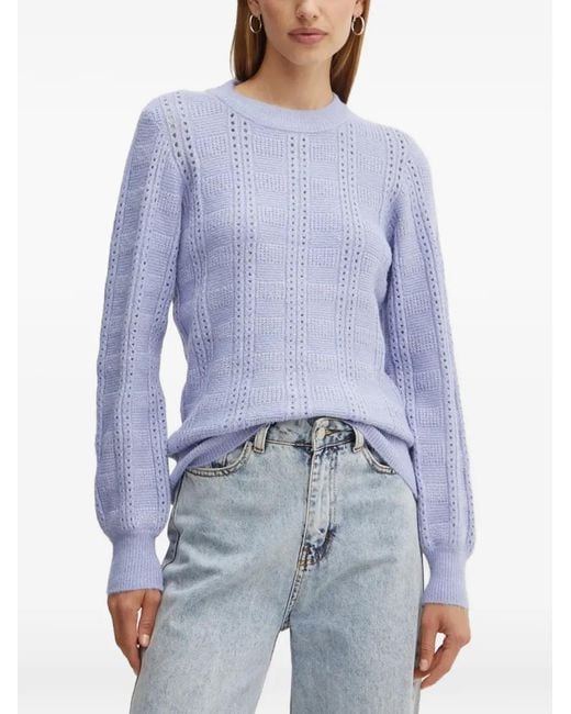 Silvian Heach Blue Openwork Long Sleeve Knitwear