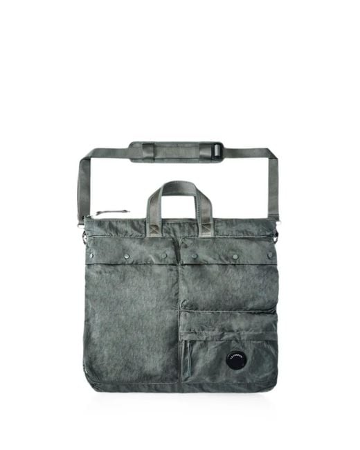 C P Company Green Lens-Detail Garment-Dyed Shoulder Bag for men