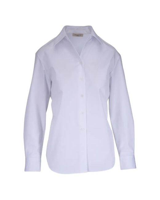 Lafayette 148 New York Purple Button Collared Shirt