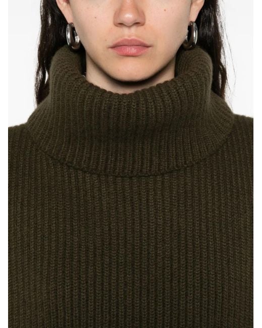 Uma Wang Green High-Neck Knitted Top