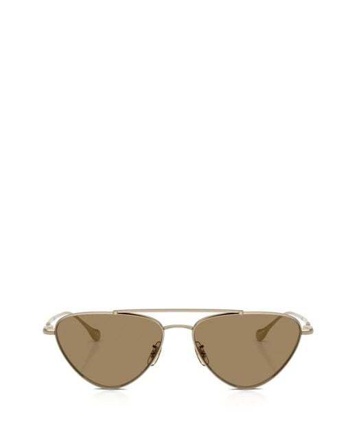 Oliver Peoples Metallic Lunettes De Soleil Edition 1 À Monture Pilote En Titane
