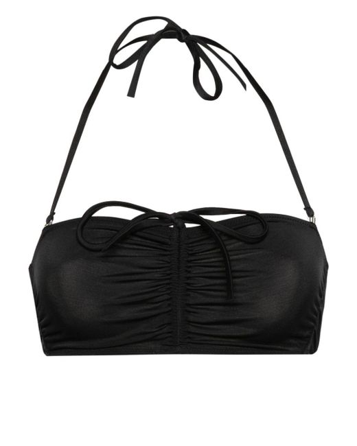DSquared² Black Gathered-detail Bikini Top