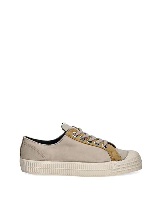 Novesta White Suede Panelled Sneakers